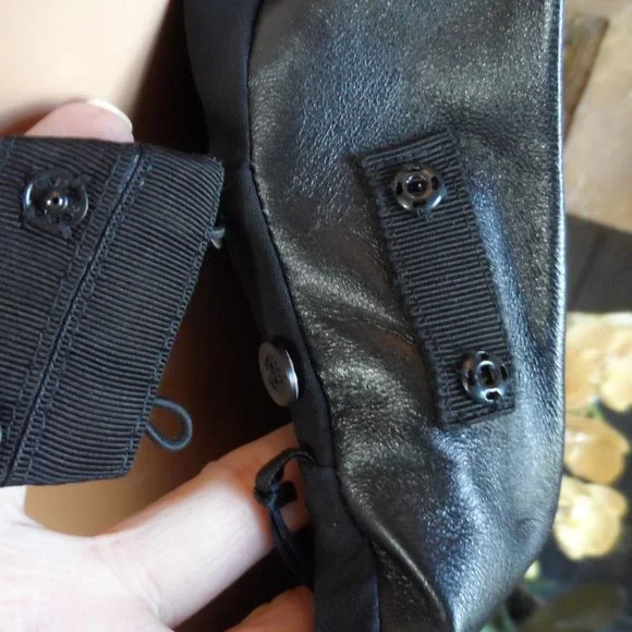 Gucci Black 100% Silk Dress with Lamb Leather Trim Size IT 42 - US 6 - Picture 11 of 16